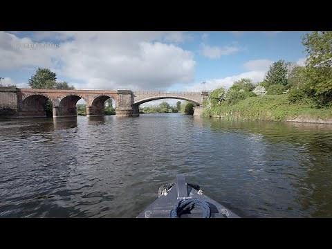 Narrowboat travels the River Trent from Stoke lock to Nottingham (real-time bow camera)