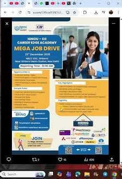 IGNOU Placement Drive 2025 | Mega Job offer for IGNOU Students |