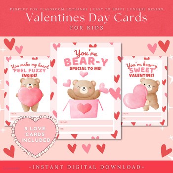 Printable Valentine’s Day Cards for Kids | Cute Printable Classroom Valentines