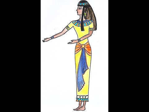 How to Draw an Egyptian Woman - Frontalism - Ancient Egyptian Art - Middle School and Up