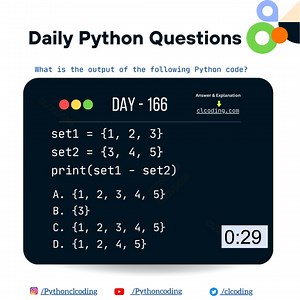Python Coding challenge - Day 166 | What is the output of the following Python Code? | Python Coding