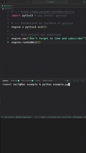 Performing text to speech using Python