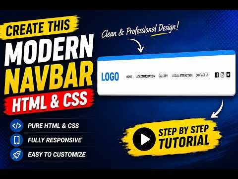 How to Create a Modern Responsive Navbar Using HTML & CSS | Step-by-Step Tutorial
