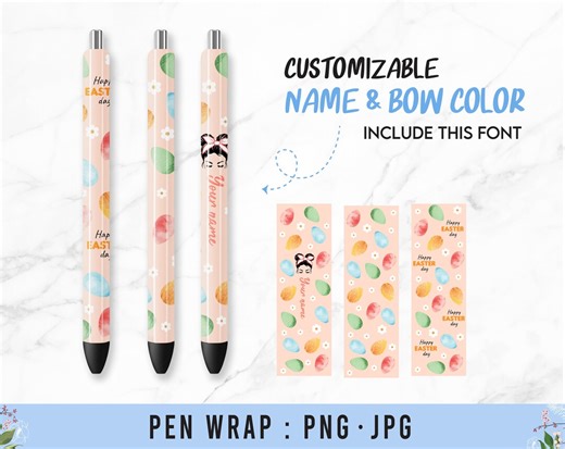 Fröhlichen Ostertag mit Messy bun Pen Wraps SVG, Ostereier Pen Wraps, Eier Bunnies Pen Wrap Sublimation, Aquarell Splash Png jpg - Etsy.de