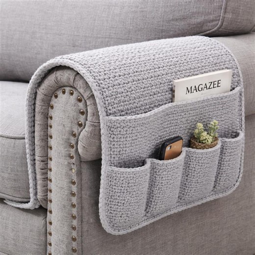 Crochet Couch Arm Organizer Pattern PDF – Sofa Armrest Caddy With Pockets, Beginner Friendly Home Decor - Etsy
