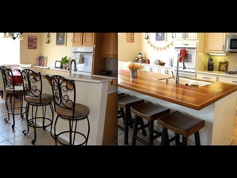 DIY KITCHEN ISLAND REMODEL WITH BUTCHER BLOCK!