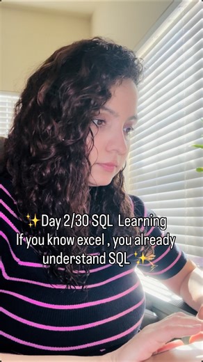 Alisha Paudel on Instagram: "Day 2/30 — SQL Learning 💻 Understanding tables, rows, and columns makes everything else easier. Concepts first → real SQL coming next. Follow for more & let’s learn SQL together 🤍#data #corporate #sql #corporategirl #dataanalytics"