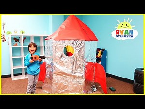 Giant Box Fort Rocket Ship with Ryan and Gus - Videos For Kids