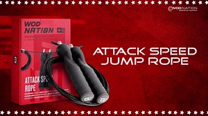 WOD Nation Attack Speed Jump Rope : Adjustable Jumping Ropes : Unique Two Cable Skipping Workout System : One Thick and One Light 11 Foot Cable : Perfect for Double Unders : Men and Women