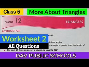 DAV Class 6 maths chapter 12 Triangles worksheet 2 - All Questions Solved