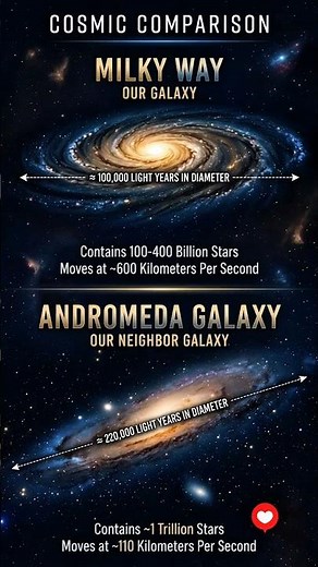 How Tiny Are We? Milky Way vs. Andromeda! 🌌 #milkyway #andromeda #galaxy #universe #astronomy