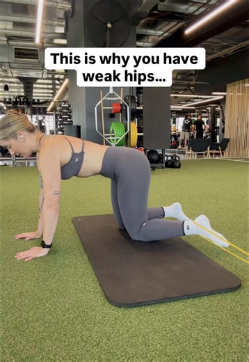 This is why you have WEAK hips… you’re not training internal and external rotation. ➡️ Why YOU should you do these exercises: Strong hip internal and external rotation is essential because it builds stability, improves rotation, and makes everything from walking to lifting feel smoother. These exercises could help reduce knee and lower back pain and help with better glute activation/recruitment. How to do it: 1. Anchor a light resistance band to a stable object at ankle height. 2. Set up in 4 po