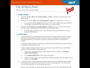 Shelly Cashman Excel 2019 | Module 6: SAM Project 1a