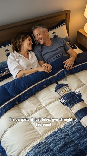 Perfect Quilt for Lighthouse Lovers ❤️ 📌🛒→ https://artisaquilt.com/wn1003056cl #homedecor #duvetcoverset #beddingset #gifts #lighthouse #compass #sea | Soft & Snug