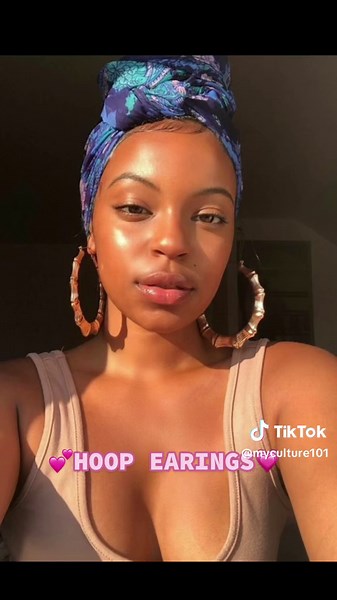 Hoop earrings have been a staple in the Black community for years even dating back to fourth century Nubia, an African civilization.#blackculturecore #blackpantherparty .