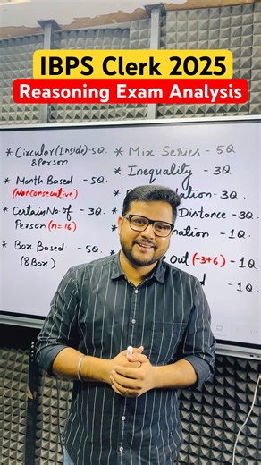 IBPS Clerk 2025 Reasoning Exam Analysis