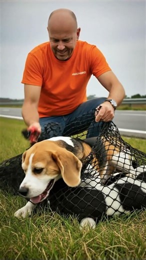 Unexpected Kindness: Man Saves Trapped Puppies on Motorway 🐾