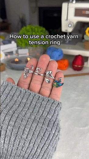 How to use a crochet tension ring 🧶 #crochetting #crochetpatterns #crochethacks #knitting #crochet