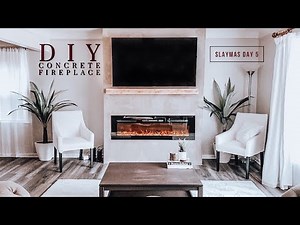 DIY Concrete Fireplace Wall