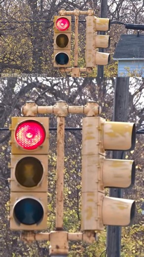 Old Econolite Traffic Lights in Flash Mode