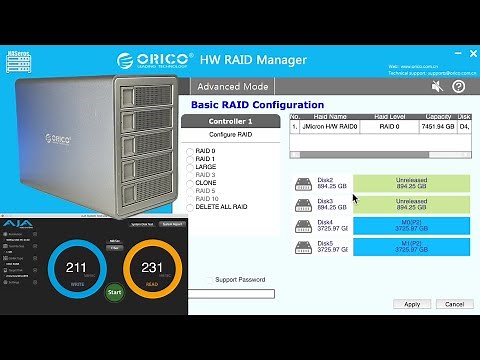 Configuración por software y test de rendimiento caja RAID Orico