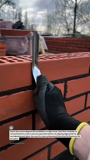 Perfect Diagonal Tile Corner Fit! #tiling #construction #flooring #shorts #DIY #tools