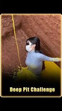 Beautiful Woman's Deep Pit Challenge #foryou #shorts #challenge