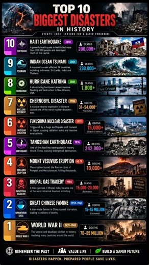 Top 10 Biggest Disasters in History🌎Events#shorts#disaster#events#waves#tsunami#worldwar#earthquake