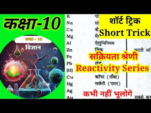 कक्षा-10 विज्ञान सक्रियता श्रेणी Reactivity series || Class 10 Science Reactivity series Short Trick