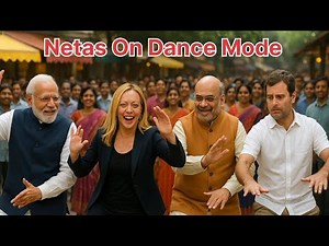 “Modi & Meloni Break the Stage! Amit Shah & Rahul Gandhi Join the Dance | Dhol Beats Gone Wild”