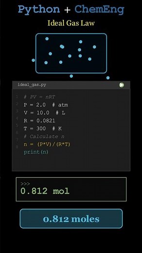 Python+ Chemical Engineering: Ideal gas law