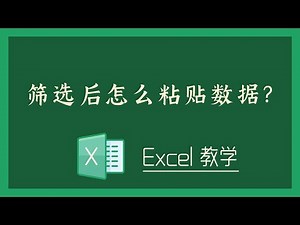 Excel 教学 - 筛选后怎么粘贴数据？