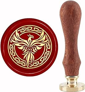 CRASPIRE Phoenix Wax Seal Stamp Celtic Knot Sealing Wax Stamps Animal 30mm Vintage Removable Brass Stamp Head with Wood Handle for Wedding Invitations Halloween Christmas Thanksgiving Gift Packing