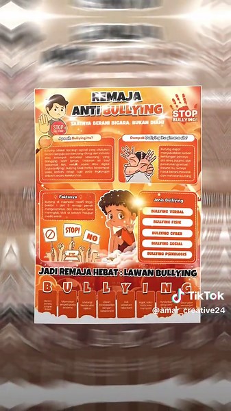 Desain Poster Infografis Anti Bullying Keren