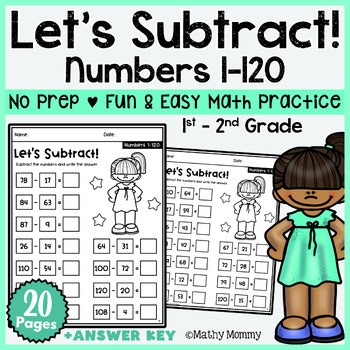 Back to School Subtraction Worksheets Within 120 | Math Practice for Grades 1-2