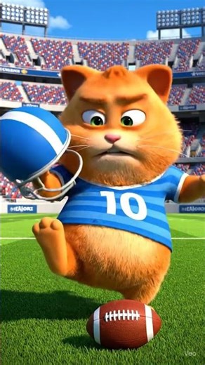 "Fat Cat Football Fail | Touchdown Tackle!#FatCat #FunnyCat #FootballFail #AmericanFootball #Pixar