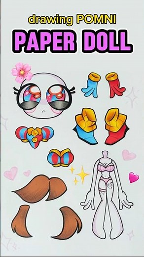 making Paper Doll💙POMNI❤️The Amazing Digital Circus🎪 ARTY PIE🥧 #anime #artchallenge #handmade #Japan