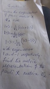 QuestionsEven the enenvectors 7 pauli matrix e x Tx arewith e... | Filo