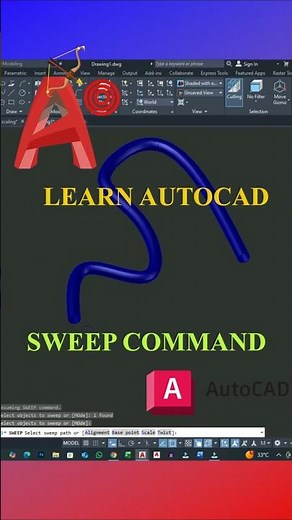 How to use sweep command of AutoCad 3D #autocad3d #sweep