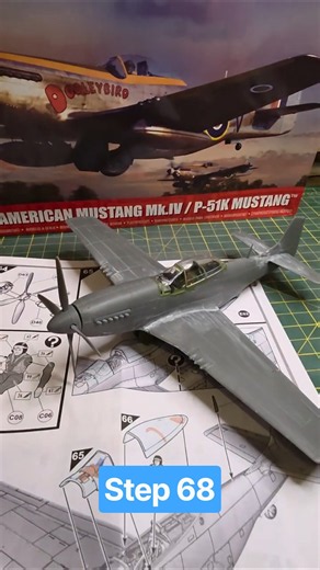 Cockpit, prop and antenna attached! Airfix NORTH AMERICAN MUSTANG Mk.IV/P-51K (A05137)