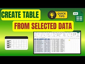 How To Create Table From Selected Data In Excel | Excel Tips for Beginners #excel #exceltutorial
