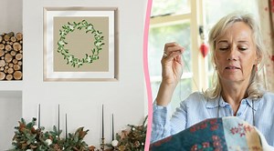 Brodera mistelkrans i jul – gratis broderimönster