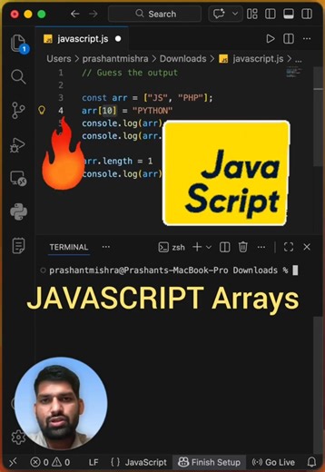 Javascript Array based interview question #array #javascriptinterview #dsa #coding