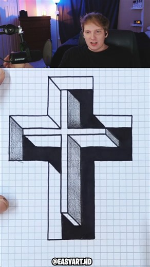 HOW TO DRAW A 3D CROSS! 🤯 | AggroReact