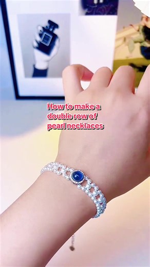 How to make a double row of pearl necklaces#beadedjewelry #jewelry #pulseras #beaded #DIY