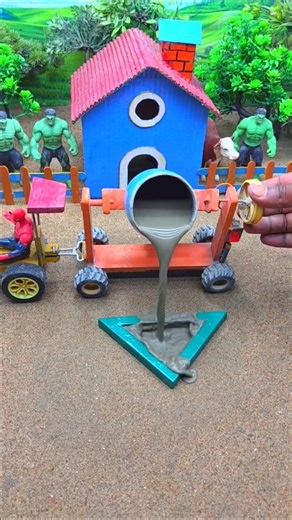 😱 Real Working Mini Tractor Making Cement Pillar | Amazing DIY Construction Machine 🚜 #shorts