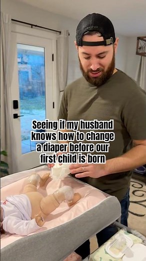 Training my husband on how to change a diaper 😂🤦🏼‍♀️
