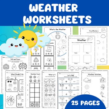 Weather Activity Worksheets - Preschool and Kindergarten