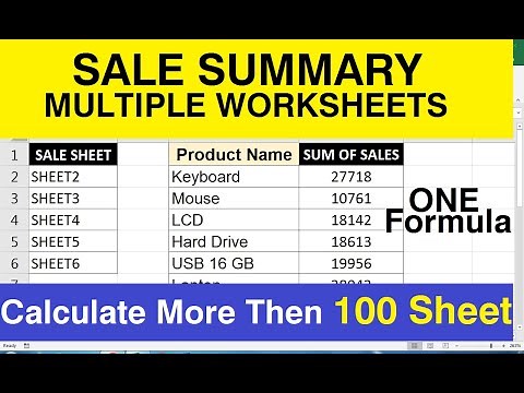 How To Make excel summary sheet multiple worksheets