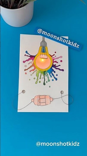 DIY “Lightbulb wit h a splash” interactive card. Easy and fun paper circuit project for beginners